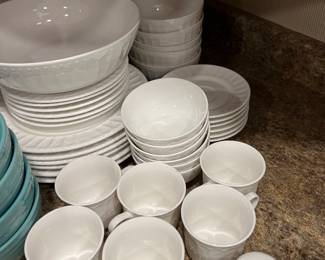 white dishes