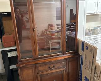 China cabinet with wonderful storage below. beautiful details to this china cabinet.