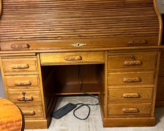 Carolina double pedestal computer roll top desk