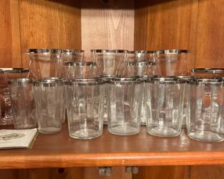 beautiful vintage glasses with silver rim