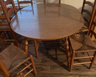 Dining table with ten chairs