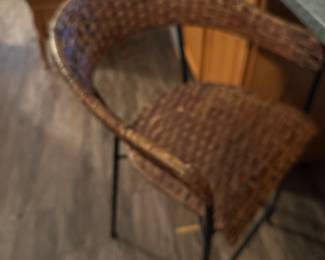 Wicker high bar stool