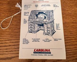 Carolina double pedestal computer roll top desk