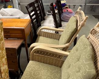 2 heavy duty wicker rocker chairs. Great for a patio. Vintage in excellent condition.  Great for a sun room.  $195 each