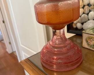 Vintage pink kerosene lamp