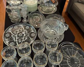 Lots of glass serving pieces