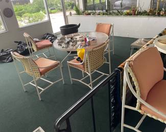 Some of the patio furniture
