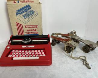 Vintage Chicago Roller Skates  Tom Thumb Junior Typewriter 