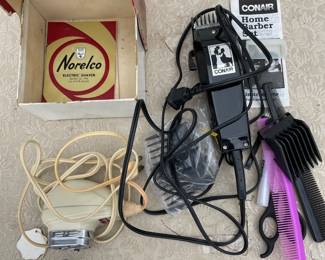 Vintage Norelco Electric Shaver Conair Home Barber Set