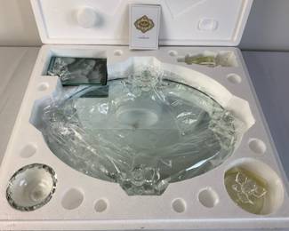 New In Box Crystal Rose Vanity Four Piece Set by Godinger