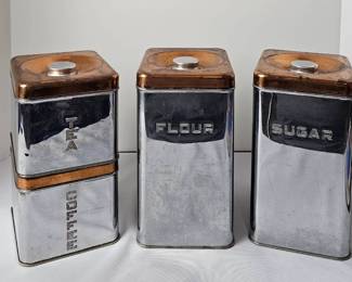 Set of 4 Lincoln Beauty Ware Canisters