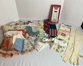 Vintage Hankerchiefs, Over The Elbow Gloves More