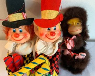 Vintage Clown Knee Huggers Marionette Furry Monkey