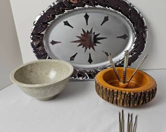 Nut Cracker Set, Texas Ware Splatter Bowl Platter