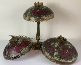 Decorative Glass Hanging Ceiling Lamps Matching Table Lamp