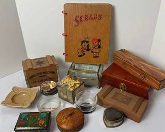 Boxes, Ashtrays, Old Wood Scrap Book