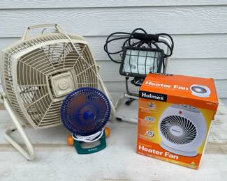 Two Cooling One Heating Fan with Work Light