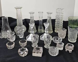 Assorted Glass Flower Vases, Miniature Salt Dishes More