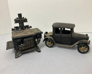 Vintage CastIron Model T and Queen Stove