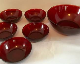 Vintage Ruby Glass Unmarked 