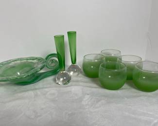 Vintage Blendo Green Roly Poly Glasses More