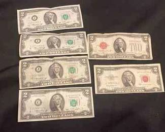 Two Dollar Red Seal Bills