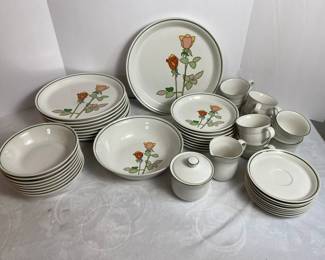 Nitto Heatherstone Dishes Rusticrose Pattern