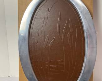 MCM Aluminum Tray with Leather Insert by West Bend Company