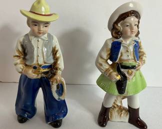1950s Cowboy  Cowgirl Figures Made in Japan