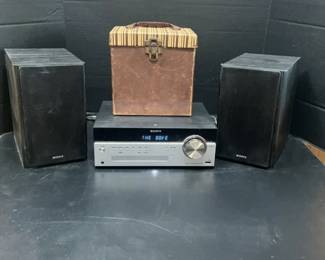 Sony Compact Home Audio System CMTSBT100, Various 45s With Case
