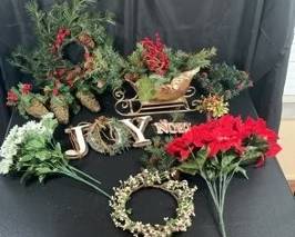 Small Sleigh And Christmas Greenery 