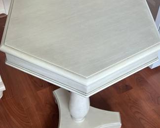 Coastal White Wash Side Table 