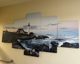 Five Piece Panoramic Lighthouse canvas Art