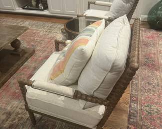 Matching armchairs with solid wood frames