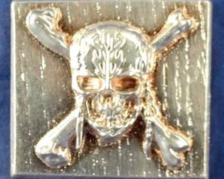 12 oz .999 Silver Viking Bullion Skull Crossbones