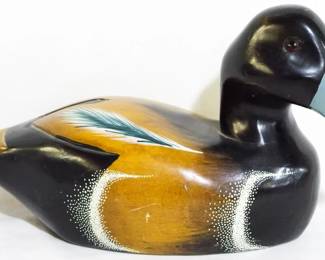 9 - Painted Wooden Duck 5.5x10x4
