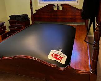 6 piece bedroom set - Bedframe, Nightstand, Dresser w/ Mirror, Queen Anne Style Highboy Dresser & Lingerie Chest