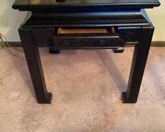 Chinese black lacquered end table