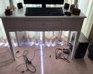 Small white office desk