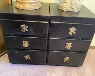 A pair of Chinese end tables
