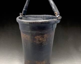 Antique Leather American Fireman Bucket. Likely used in and around Shrewsbury Massachusetts.