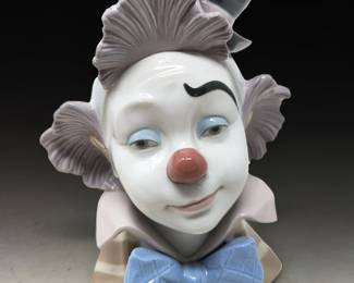 Lladro 5610 Star Struck Clown Head Bust Porcelain Figure 9"