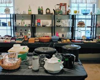 Vintage Glassware, Kitchen appliances and cookware