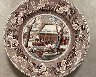 Johnson Bros Historic America Thanksgiving plates (set of 8) "Frozen Up"