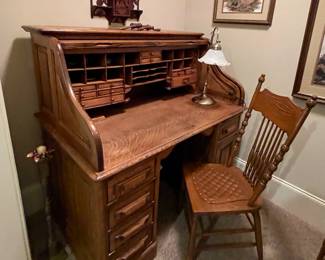 oak roll top desk
