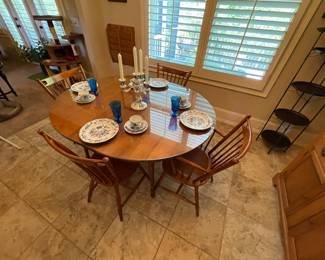 maple dinette table & 6 chairs (2 not shown)