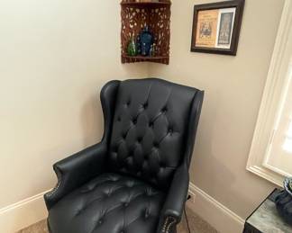 leather wing chair