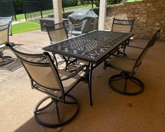 metal patio table & 4 chairs (we have 2 sets)