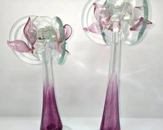 Art glass candlesticks