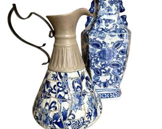 Blue White Decorative Vase  Pitcher